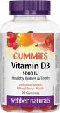 Webber Naturals Vitamin D3 Gummies 1000 IU - 90 gummies