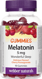Webber Naturals Melatonin 5 mg Gummies - Cherry 90's