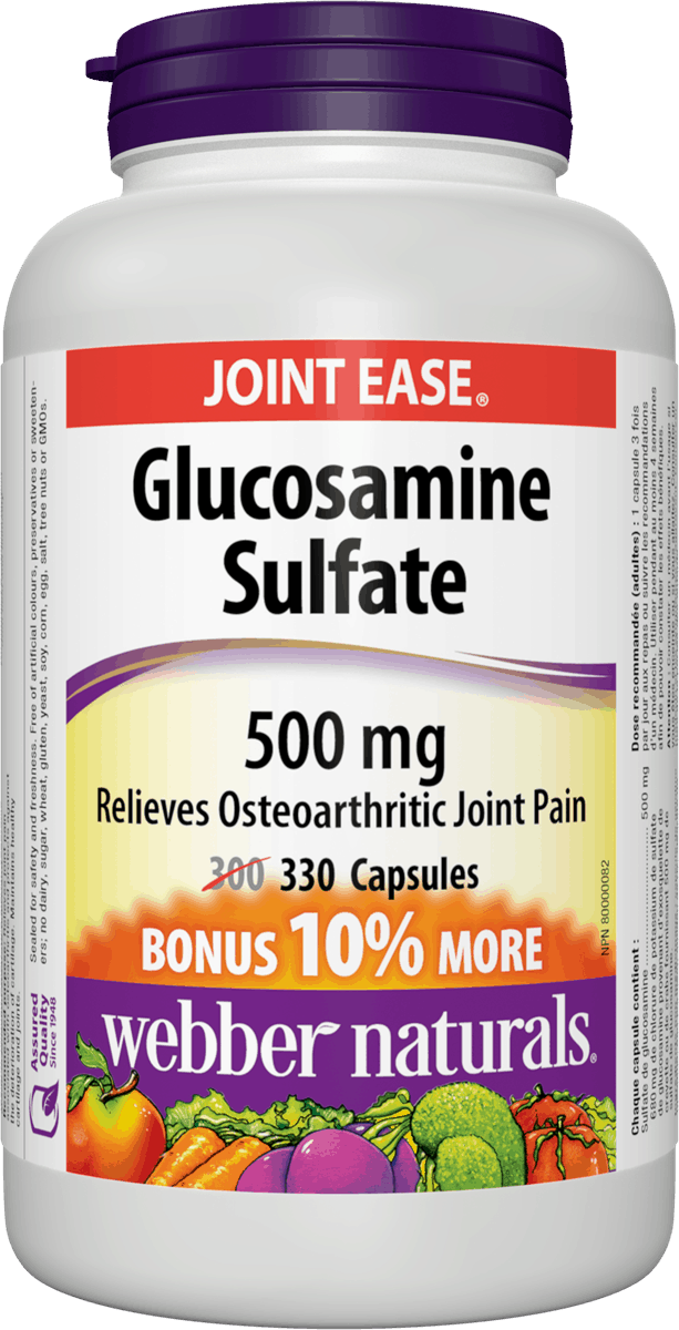 Webber Naturals Glucosamine  Sulfate 500mg, 330 Caps Bonus