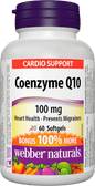Webber Naturals Coenzyme Q10 100mg, BONUS, 30 + 30 softgels