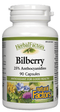 Natural Factors Bilberry Extract, 40mg, 25% Anthocyanidins 90 Capsules