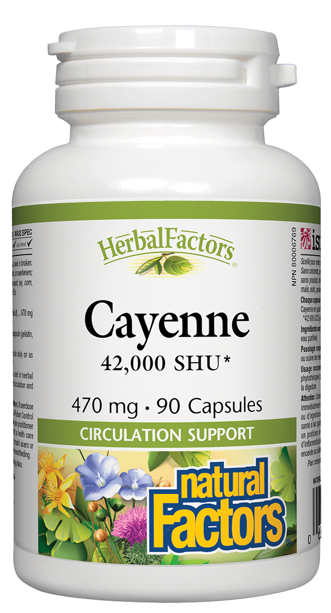 Natural Factors Cayenne 470mg 42,000SHU 90 Capsules