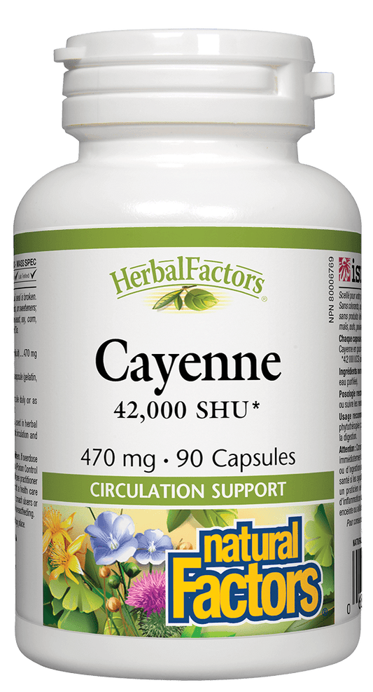 Natural Factors Cayenne 470mg 42,000SHU 90 Capsules