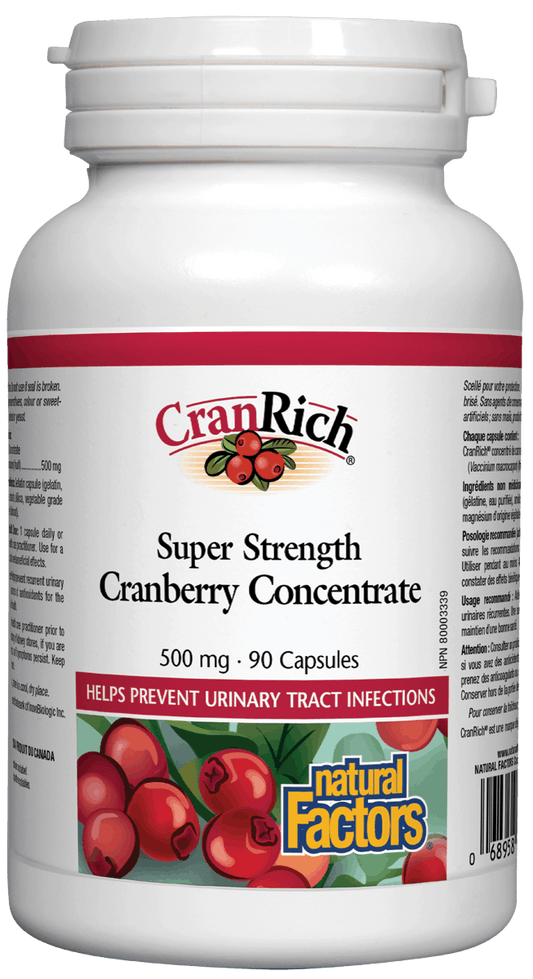 Natural Factors CranRich Super Strength Cranberry Concentrate 500mg 90 Capsules