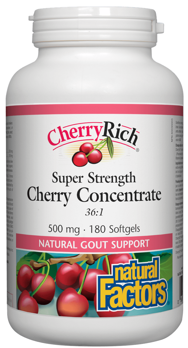 Natural Factors CherryRich Super Strength Concentrate 500mg 180 Softgels