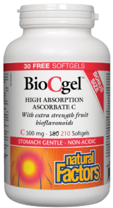 Natural Factors BioCGel 500mg Bonus 210 Softgels