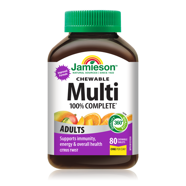 Jamieson 100% Complete Multi 80 Chewable Citrus tabs