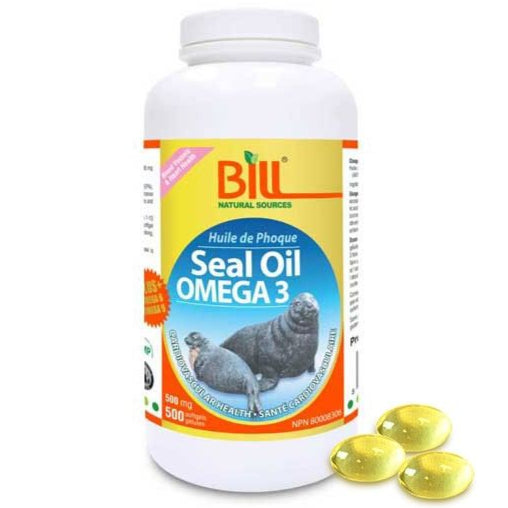 Bill Natural Sources Seal Oil Omega-3 500mg 500 Softgels