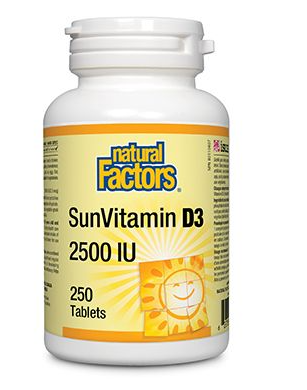 Natural Factors SunVitamin D3 2500IU 250 Tablets