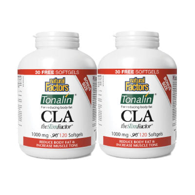 2 x Natural Factors Tonalin CLA 120 Softgels Bundle