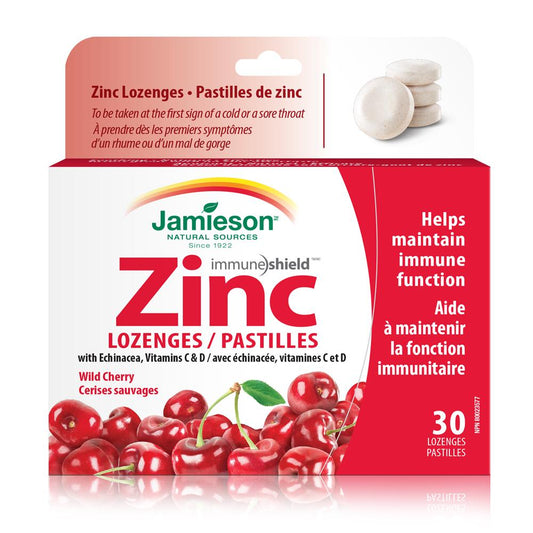 Jamieson Zinc Lozenges 30 pcs Wild Cherry