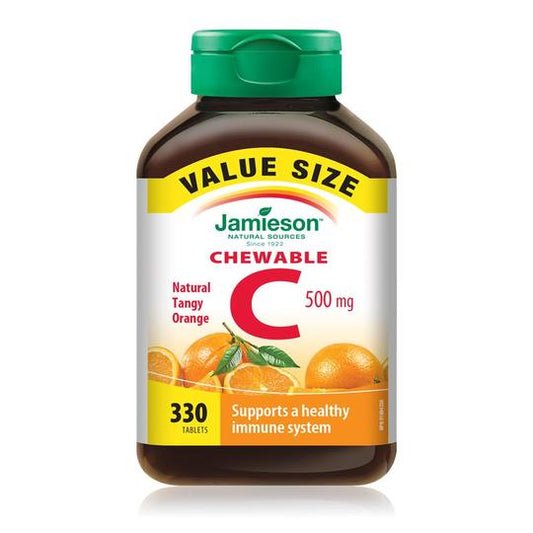 Jamieson Vitamin C, 500 mg, Tangy Orange  330 chew tablets