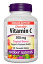 Webber Naturals Vitamin C 500mg Tropical Breeze, 120 Chewable Tablets