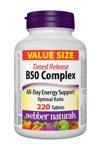 Webber Naturals B50 Complex Time Release, 220 tablets (Value Size)
