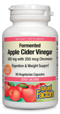 Natural Factors Fermented Apple Cider Vinegar & Chromium 500mg/250mcg 90 V-Capsules