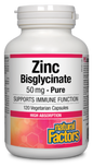 Natural Factors Zinc Bisglycinate 50mg 120 V-Capsules