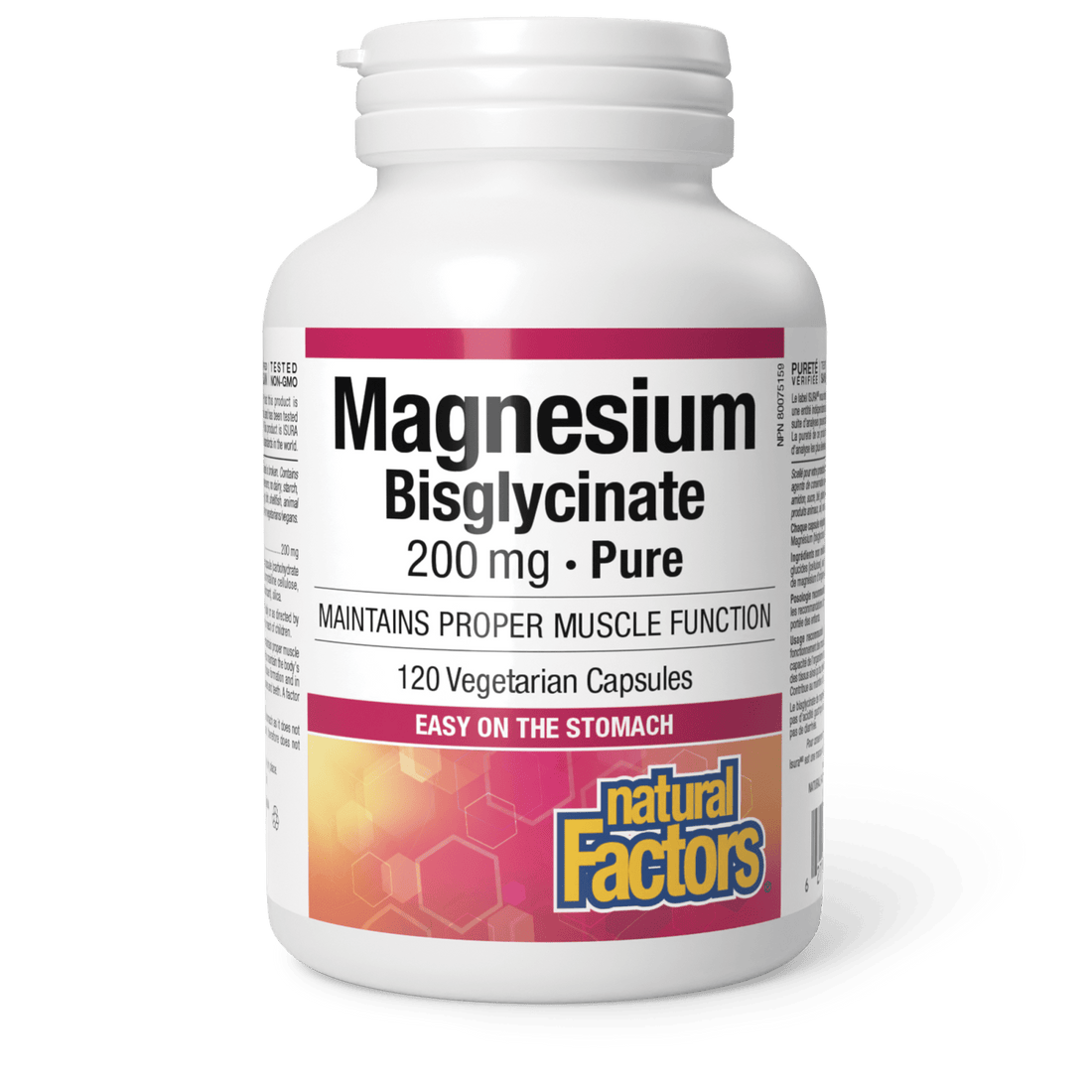 Natural Factors Magnesium Bisglycinate Pure 200mg 120 V-Capsules