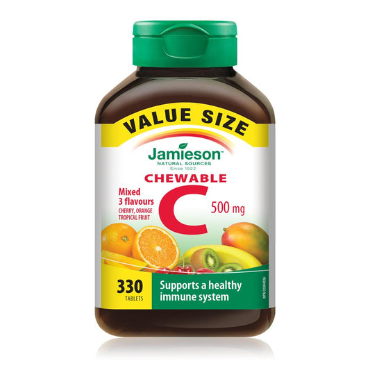 Jamieson Vitamin C 500 mg Chewable Assorted Flavours Value Size 330 tabs