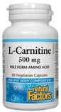 Natural Factors L-Carnitine 500 mg, 60 Vcapsules