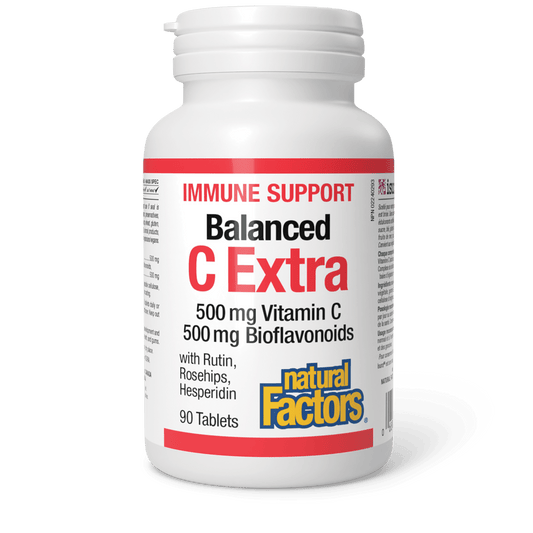 Natural Factors Balanced C Extra 500mg/500mg with Rutin, Rosehips, Hesperidin 90 Tablets