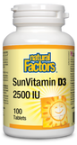 Natural Factors SunVitamin D3 2500IU 100 Tablets