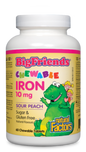 Natural Factors Big Friends Chewable Iron 10mg Sour Peach 60 Chewable Tablets