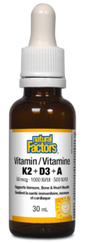 Natural Factors Vitamin K2+D3+A 50mcg/1000IU/500IU 30mL
