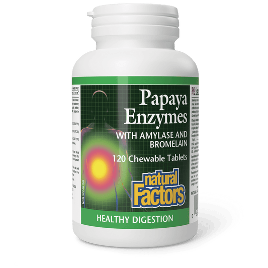 Natural Factors Papaya Enzymes with Amylase and Bromelain 60 Chewable Tablets