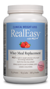 Natural Factors RealEasy with PGX Whey Meal Replacement Strawberry 885g