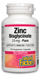 Natural Factors Zinc Bisglycinate 25mg 120 V-Capsules