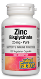 Natural Factors Zinc Bisglycinate 25mg 120 V-Capsules